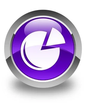 Graph icon glossy purple round button Stock Illustration