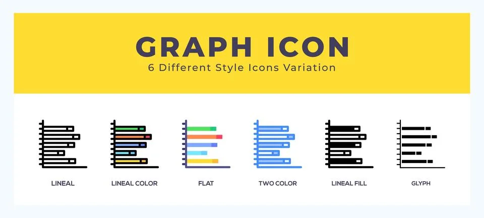 Graph icon illustration vector with different styles Stock Illustration