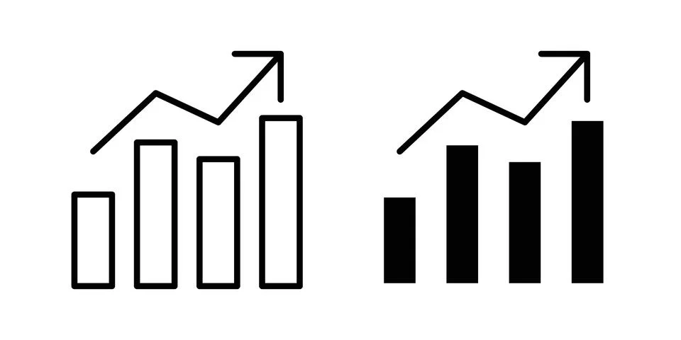 Graph icon illustration vector, icon set for apps Stock Illustration