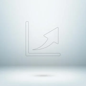 Graph icon in light studio room Stock Illustration
