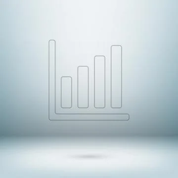 Graph icon in light studio room Illustrazione stock