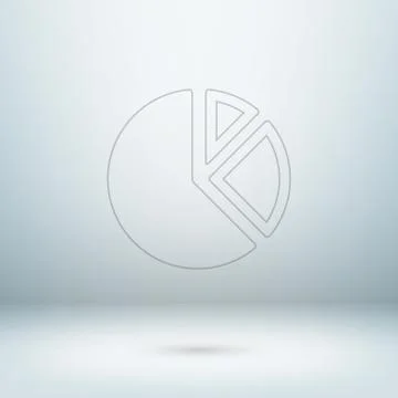 Graph icon in light studio room Stock Illustration