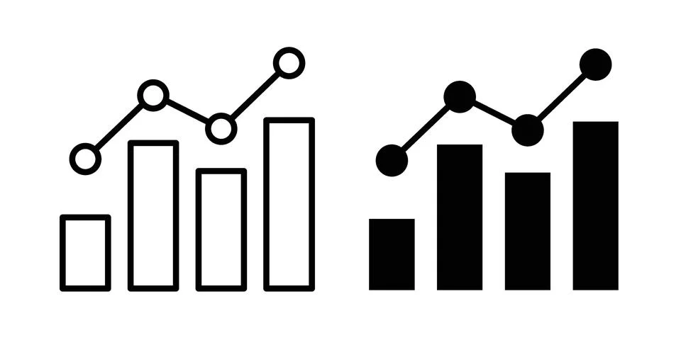 Graph icon modern style vectors set Stock Illustration