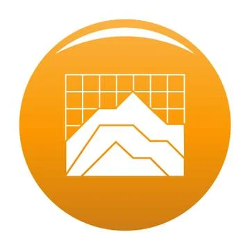 Graph icon orange Stock Illustration