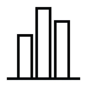 Graph icon with outline style Stock Illustration