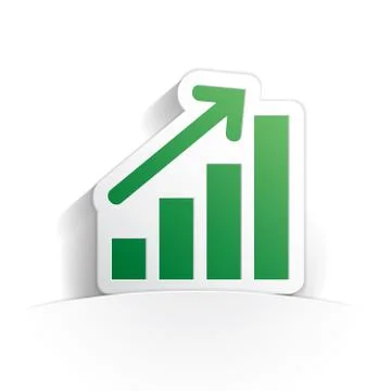 Up graph icon paper Stock Illustration