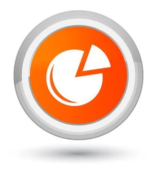 Graph icon prime orange round button Stock Illustration
