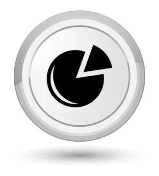 Graph icon prime white round button Illustrazione stock