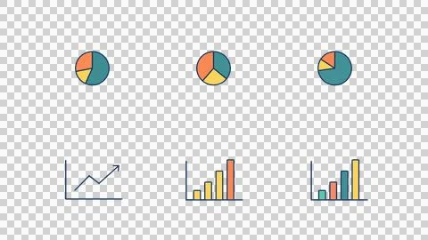 Graph icon set for business use (color) Stock Illustration