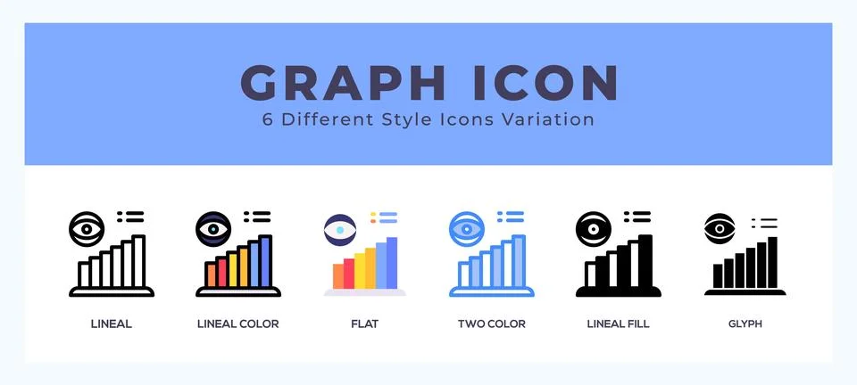 Graph icon set with different styles. Vector illustration. Illustrazione stock
