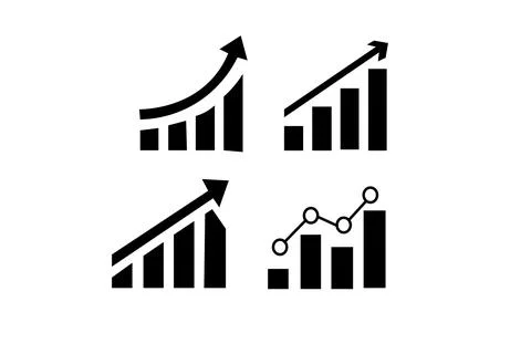 Graph icon set. Duotone color. Vector illustration. Illustrazione stock