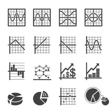 Graph icon set Stock Illustration