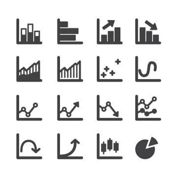 Graph icon set Stock Illustration