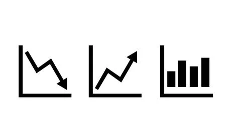 Graph Icon Set. Stock Illustration