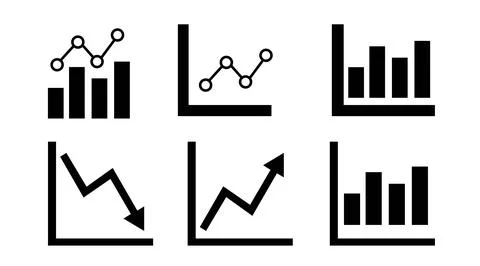 Graph Icon Set Stock Illustration