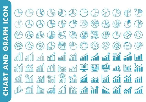 Graph icon set. pie chart icon set Stock Illustration