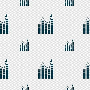 Graph icon sign. Seamless pattern with geometric texture. Vector Illustrazione stock