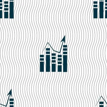 Graph icon sign. Seamless pattern with geometric texture. Vector イラスト素材