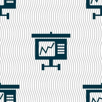 Graph icon sign. Seamless pattern with geometric texture. Vector Illustrazione stock