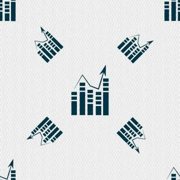 Graph icon sign. Seamless pattern with geometric texture. Vector 스톡 일러스트
