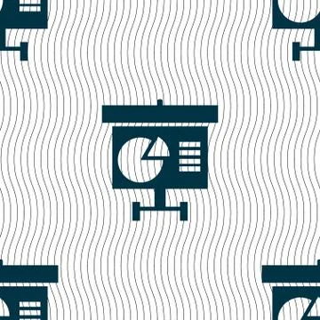 Graph icon sign. Seamless pattern with geometric texture. Illustrazione stock