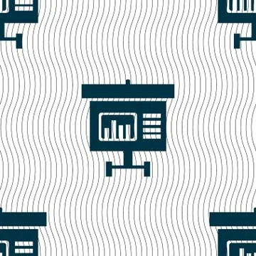 Graph icon sign. Seamless pattern with geometric texture. Stock Illustration