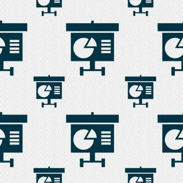 Graph icon sign. Seamless pattern with geometric texture. Stock Illustration