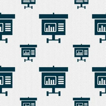 Graph icon sign. Seamless pattern with geometric texture. イラスト素材