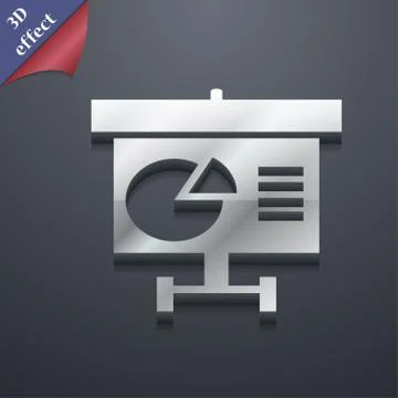 Graph icon symbol. 3D style. Trendy, modern design with space for your text . Ra Stock Illustration