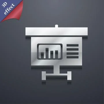 Graph icon symbol. 3D style. Trendy, modern design with space for your text . Ra Stock Illustration