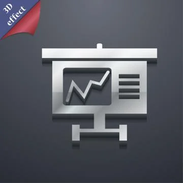 Graph icon symbol. 3D style. Trendy, modern design with space for your text . Ra Stock Illustration