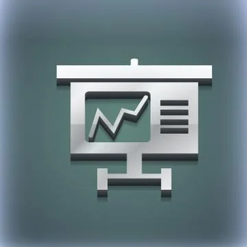Graph icon symbol. 3D style. Trendy, modern design with space for your text . Ra Stock Illustration