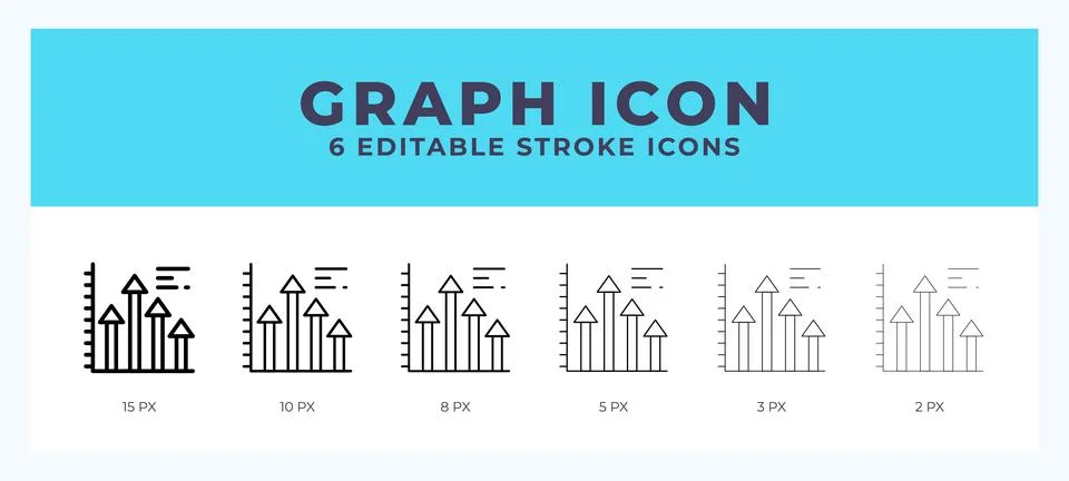 Graph icon in thin line. Bold line. Regular line. Editable stroke. Illustrazione stock