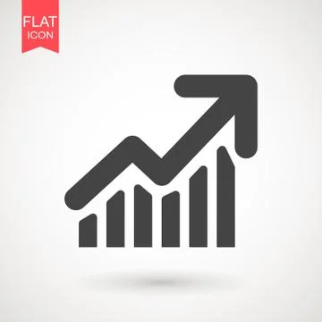 Graph Icon in trendy flat style isolated on grey background. Chart bar symbol Stock Illustration