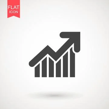 Graph Icon in trendy flat style isolated on grey background. Chart bar symbol Stock Illustration