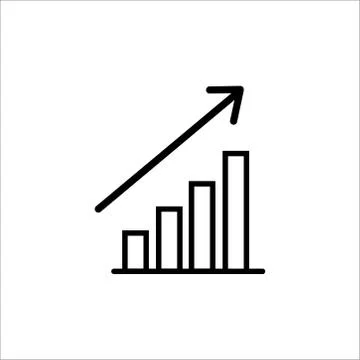Graph Icon in trendy flat style isolated on grey background. Stock Illustration