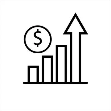 Graph Icon in trendy flat style isolated on grey background. Illustrazione stock