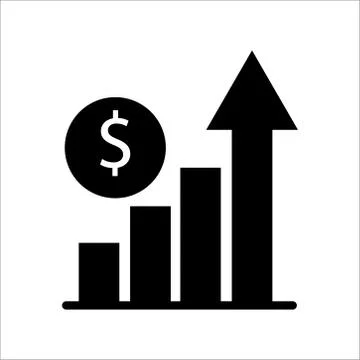 Graph Icon in trendy flat style isolated on grey background. Stock Illustration