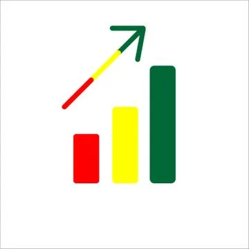 Graph Icon in trendy flat style isolated on grey background. Stock Illustration