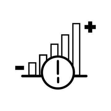 Graph Icon in trendy flat style isolated on grey background. Stock Illustration