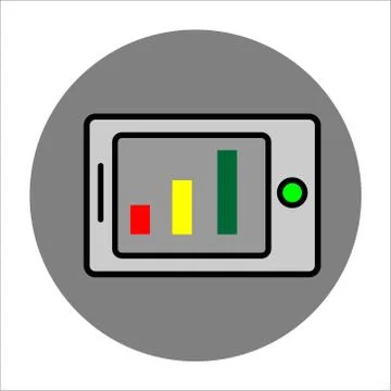 Graph Icon in trendy flat style isolated on grey background. Stock Illustration