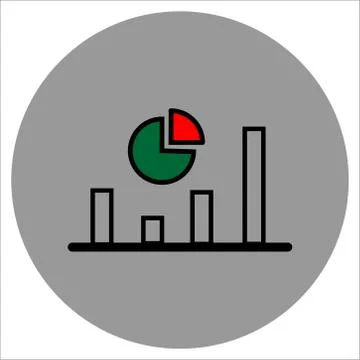 Graph Icon in trendy flat style isolated on grey background. Stock Illustration