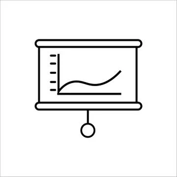 Graph Icon in trendy flat style isolated on grey background. Stock Illustration