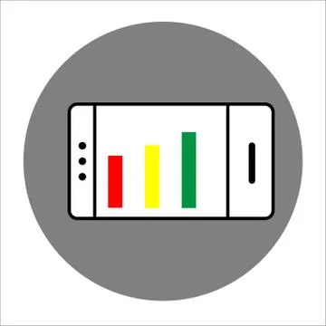 Graph Icon in trendy flat style isolated on grey background. Stock Illustration