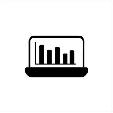 Graph Icon in trendy flat style isolated on grey background. Stock Illustration