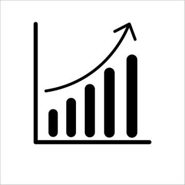 Graph Icon in trendy flat style isolated on grey background. Stock Illustration