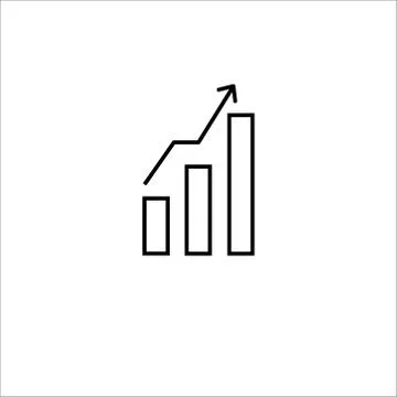 Graph Icon in trendy flat style isolated on grey background. Stock Illustration