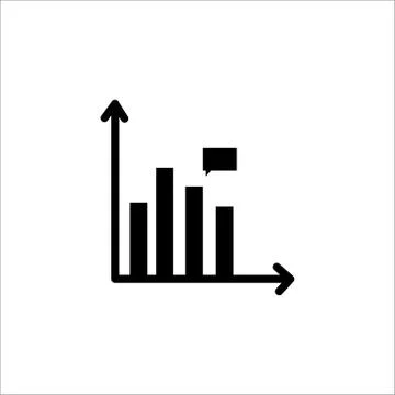 Graph Icon in trendy flat style isolated on grey background. Stock Illustration