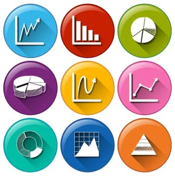 Graph icons Stock Illustration