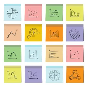 Graph icons Stock Illustration